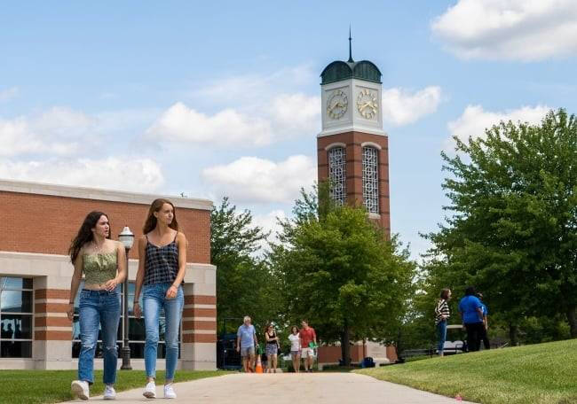 Students walking on Campus